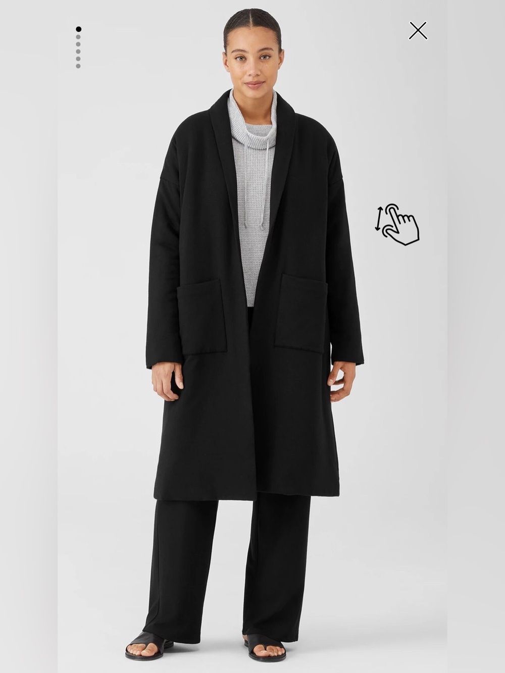 Eileen Fisher Cozy Brushed Terry Hug Padded Coat size PM
